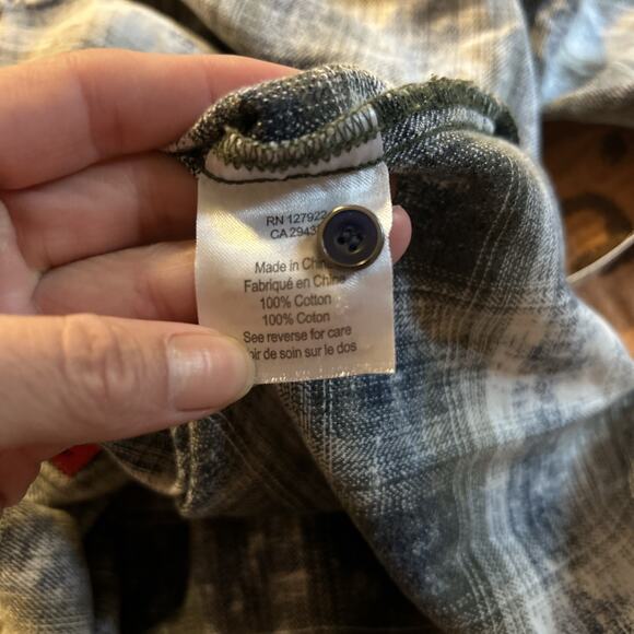 Mountain Khakis Shirt Mens XXL Green Plaid Button Down Distressed Long Sleeve - Picture 8 of 8